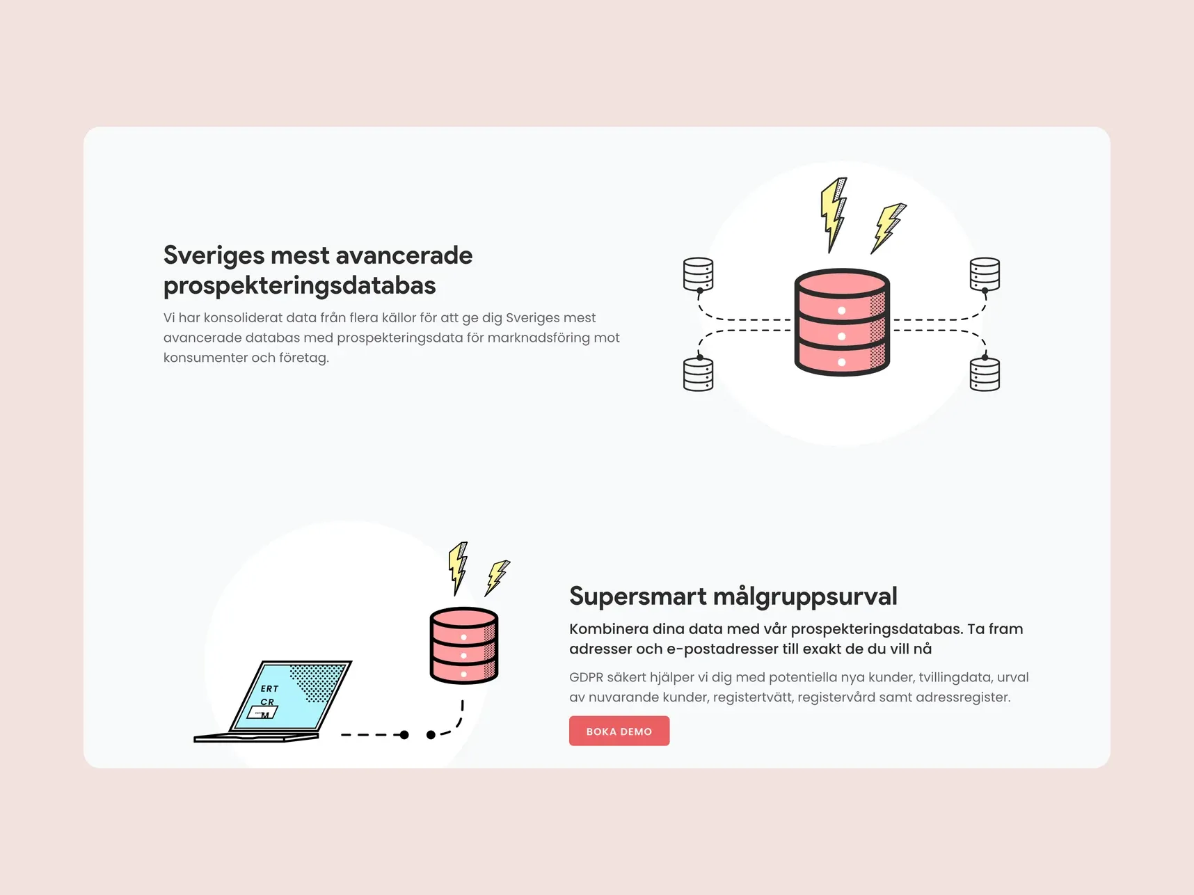 Illustrations for the database and targeting