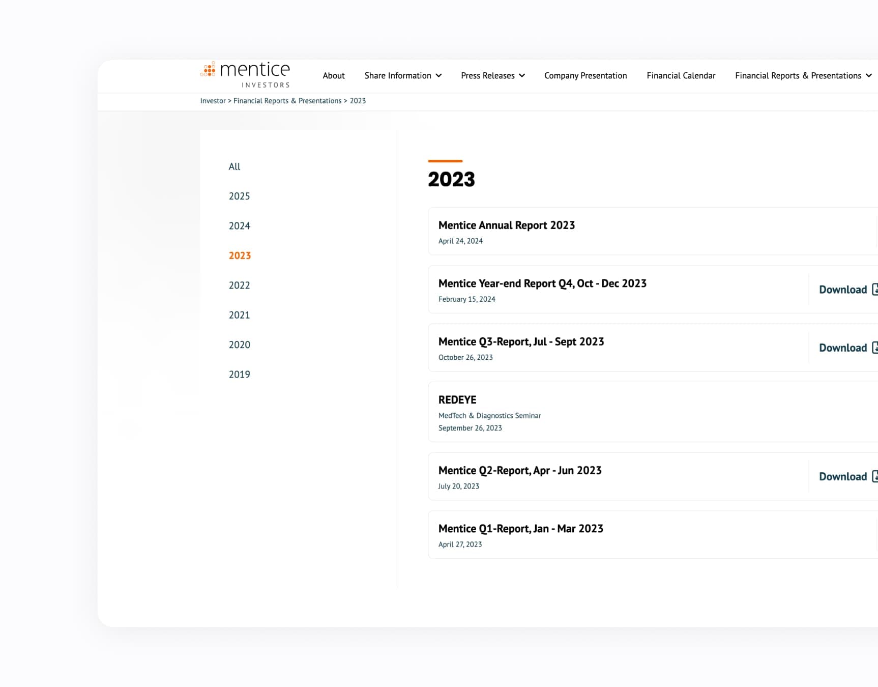 Mentice screen 4